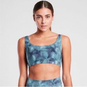 Athleta Exhale Blue Tie Dye Light Impact Padded Sports Bra